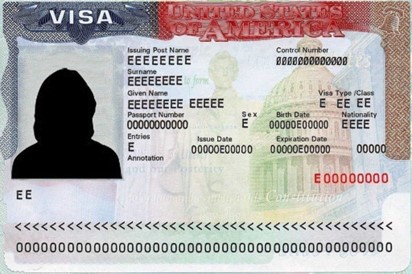 Muestra de Visa Americana